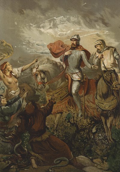 Macbeth arrêté par les sorcières - Spanish School